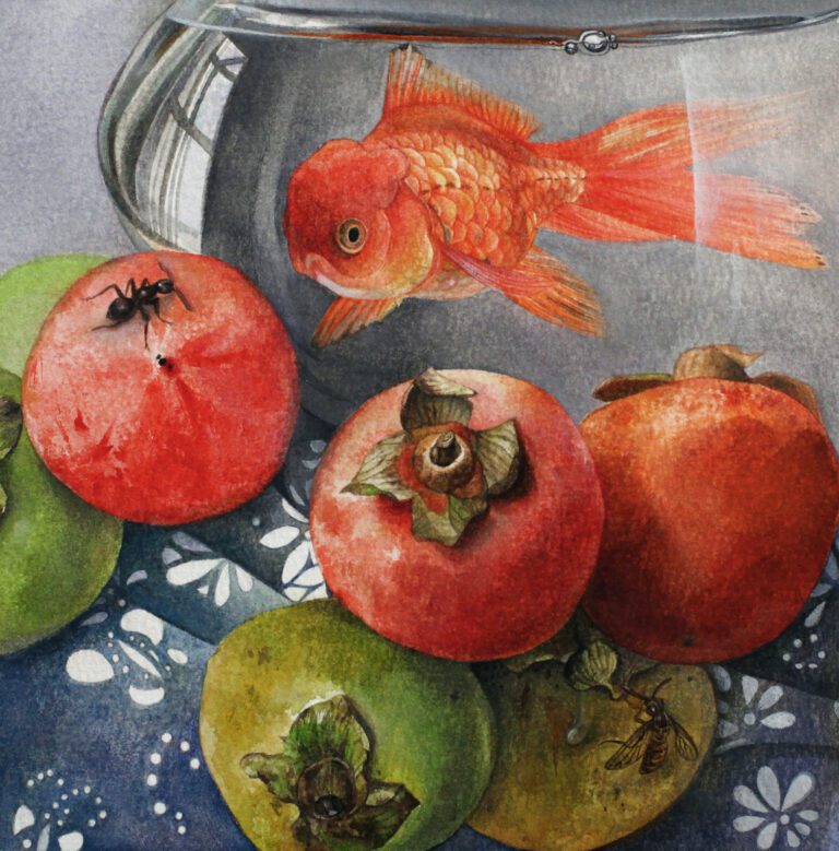 柿子和金鱼 Persimmons and Goldfish