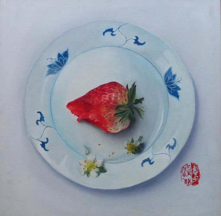 草莓和青花瓷盘 Strawberry and Blue-and-white Porcelain Plate